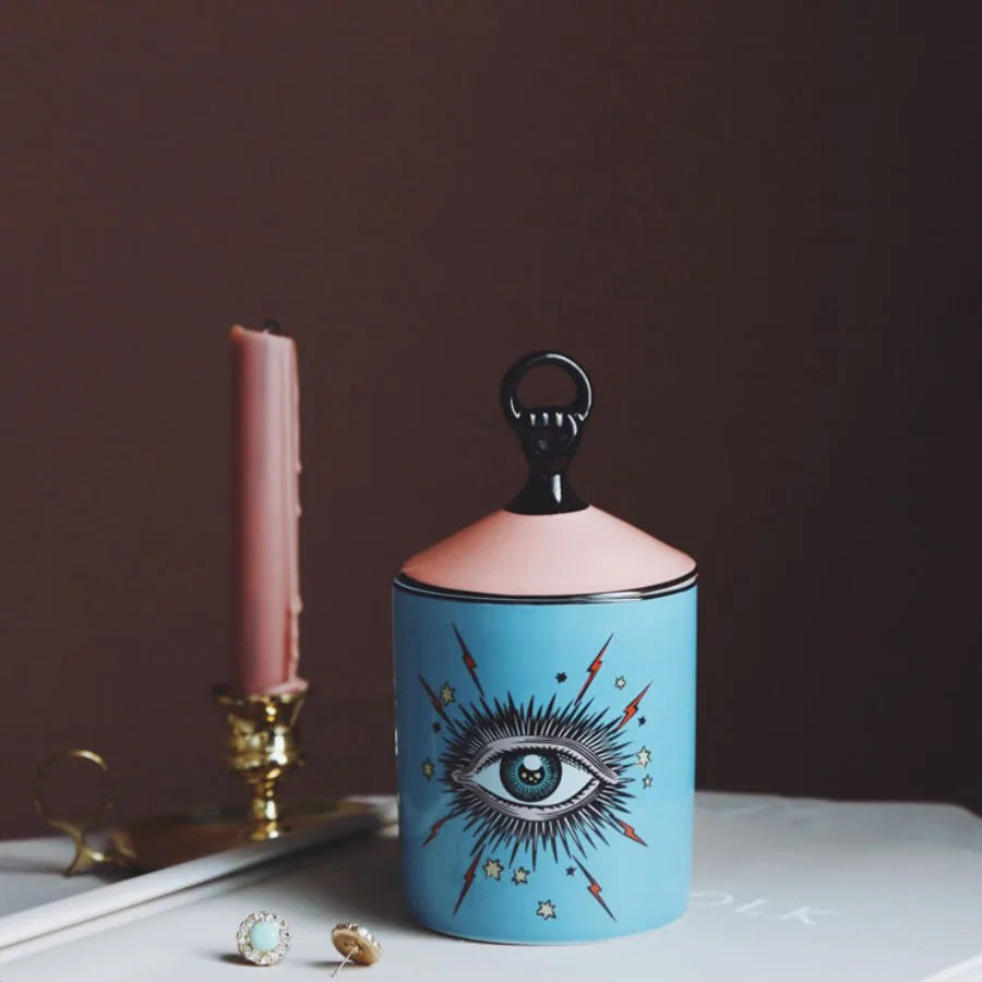 Celestial Eye Candle Jar with Hand Lid