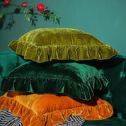 Ruffled Edge Pillow Case Cover (Cover only).
17.7165" x 17.7165"