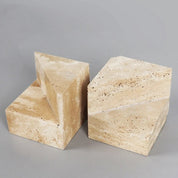 Natural Beige Travertine Stone Bookends