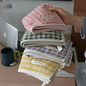 Retro Houndstooth Pure Cotton Towel Classic Plaid Jacquard Series Soft Skin-Friendly Face Towels Super Absorbent Bathroom Towel