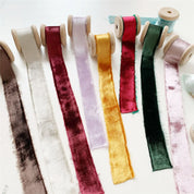Ribbon. Silk, velvet, crepe with frayed edges.